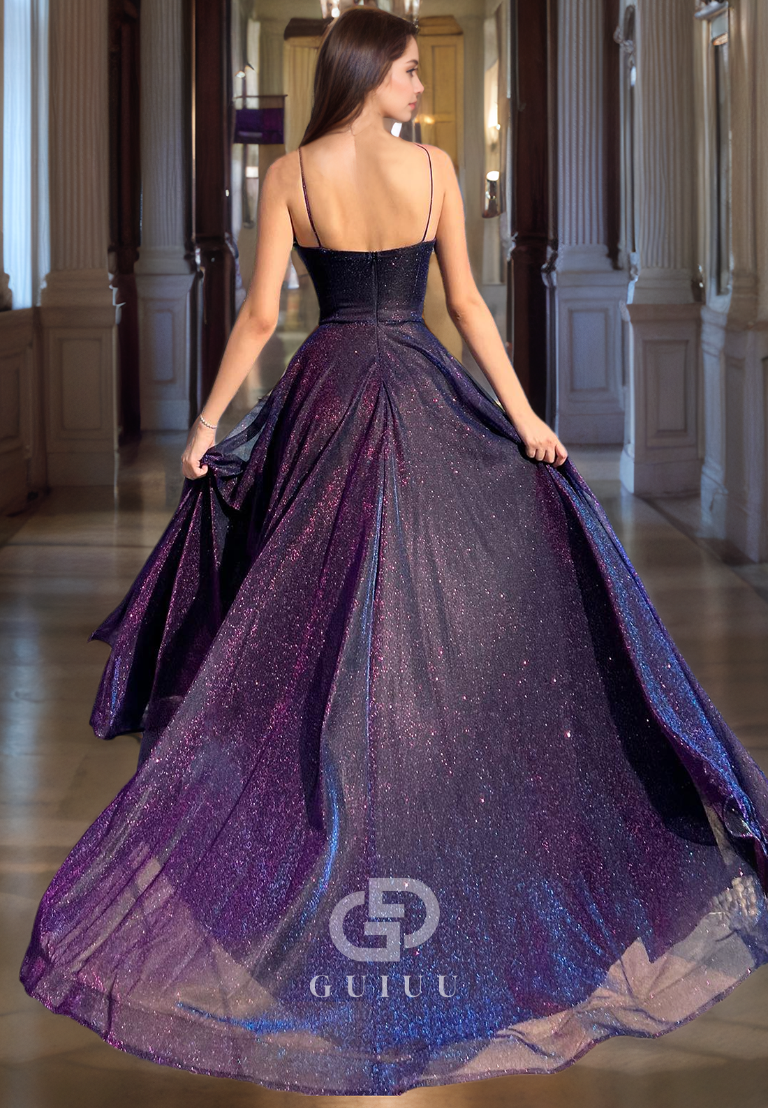 G3639 - Chic & Modern A-Line Sweetheart Straps Draped Floor-Length Formal Party Prom Dress