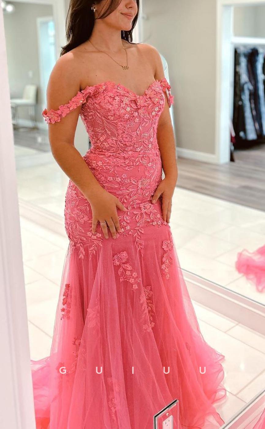 G3707 - Chic & Modern Sheath Sweetheart Appliqued and Beaded Long Evening Party Gown Prom Dress