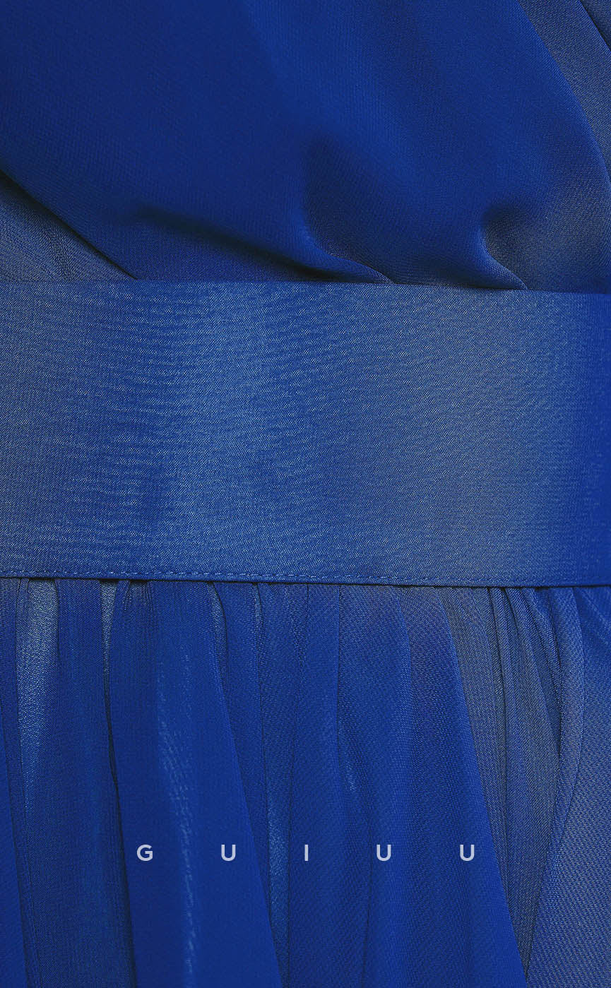 GH601 - Chic & Modern Tulle Floral One-Shoulder Belt Short Party Homecoming Dress