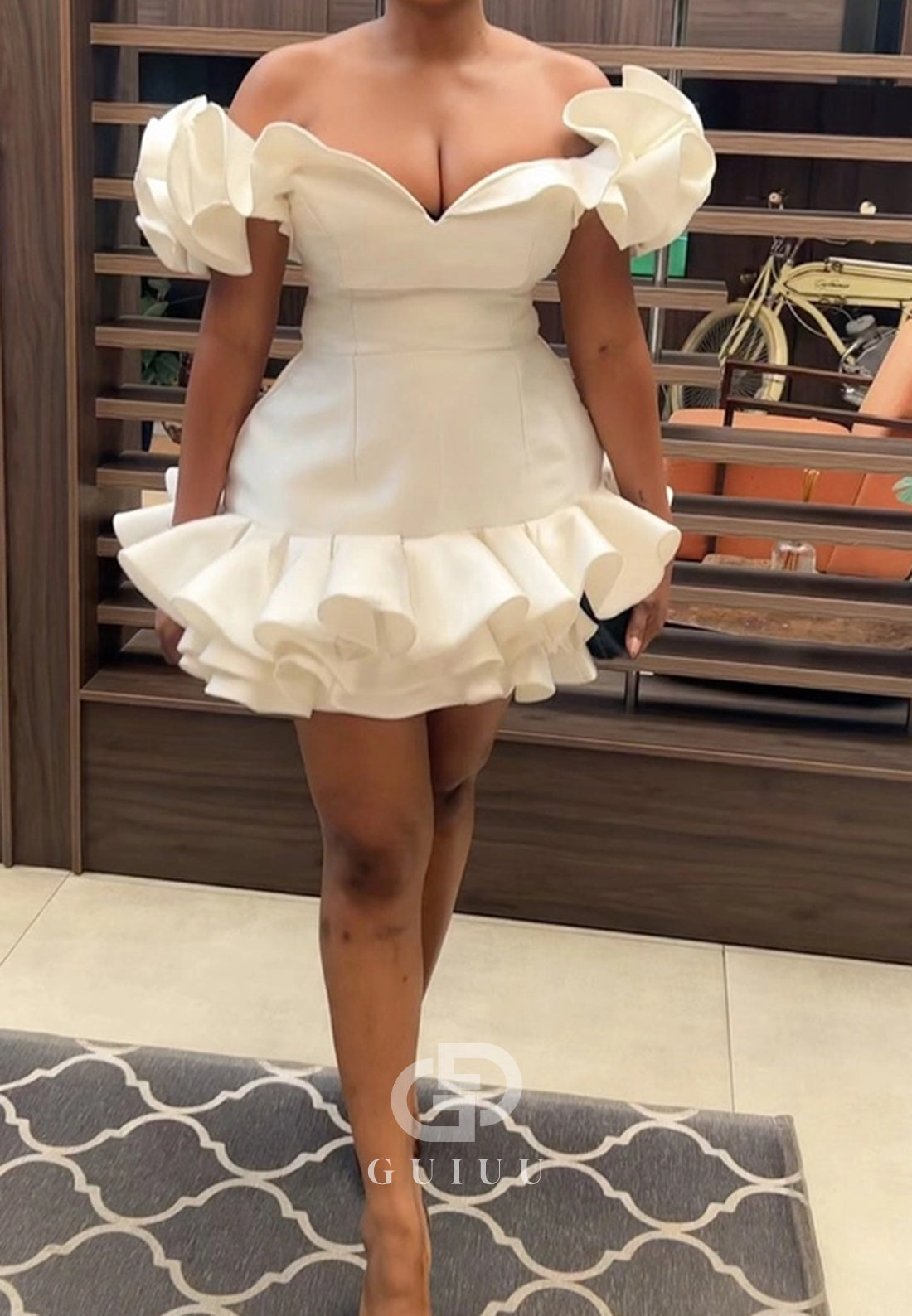 Simple A-Line Cap Sleeveless Mini Homecoming Dress