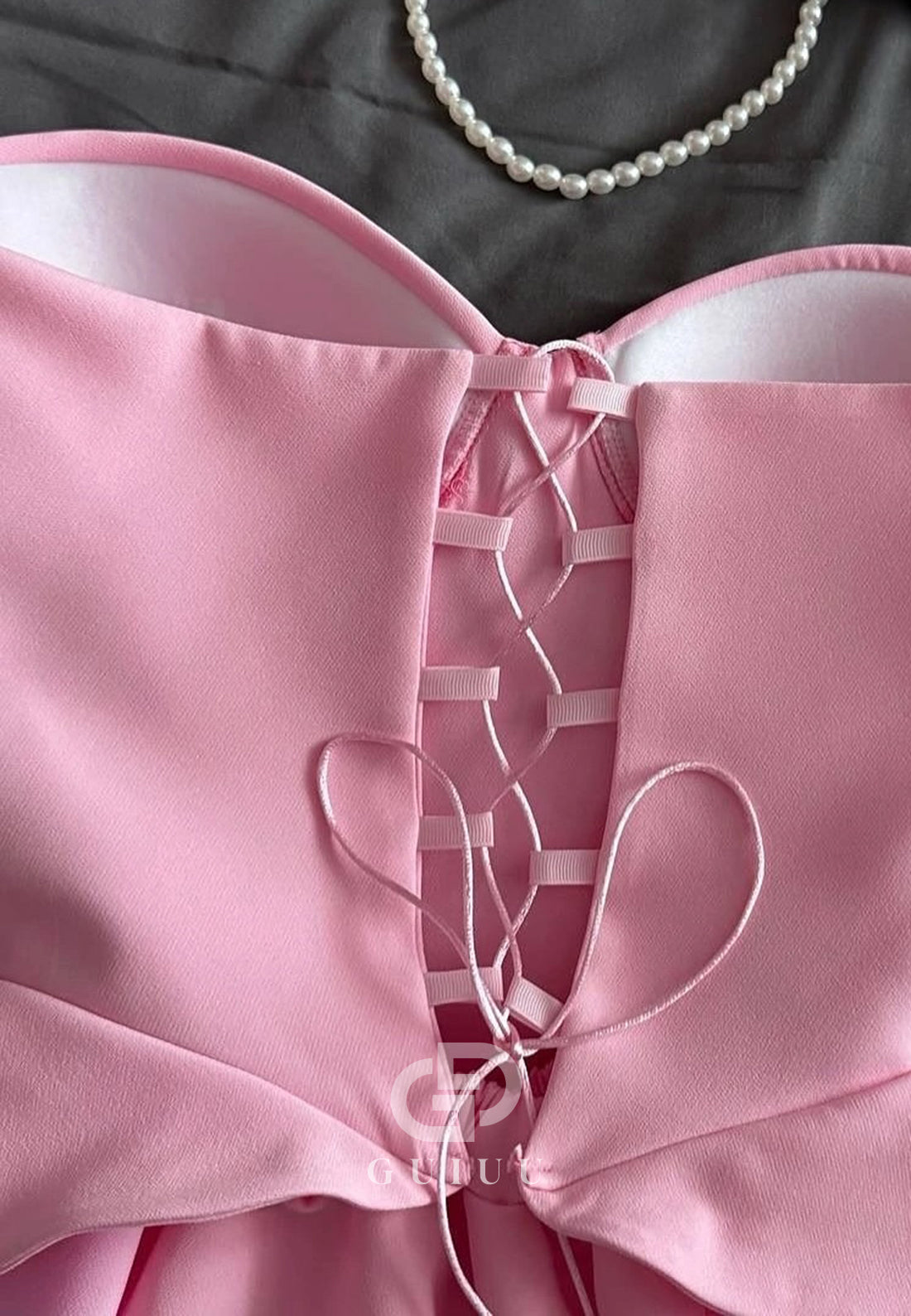 A-Line Strapless Sleeveless Corset Lace-Up Back Homecoming Dress