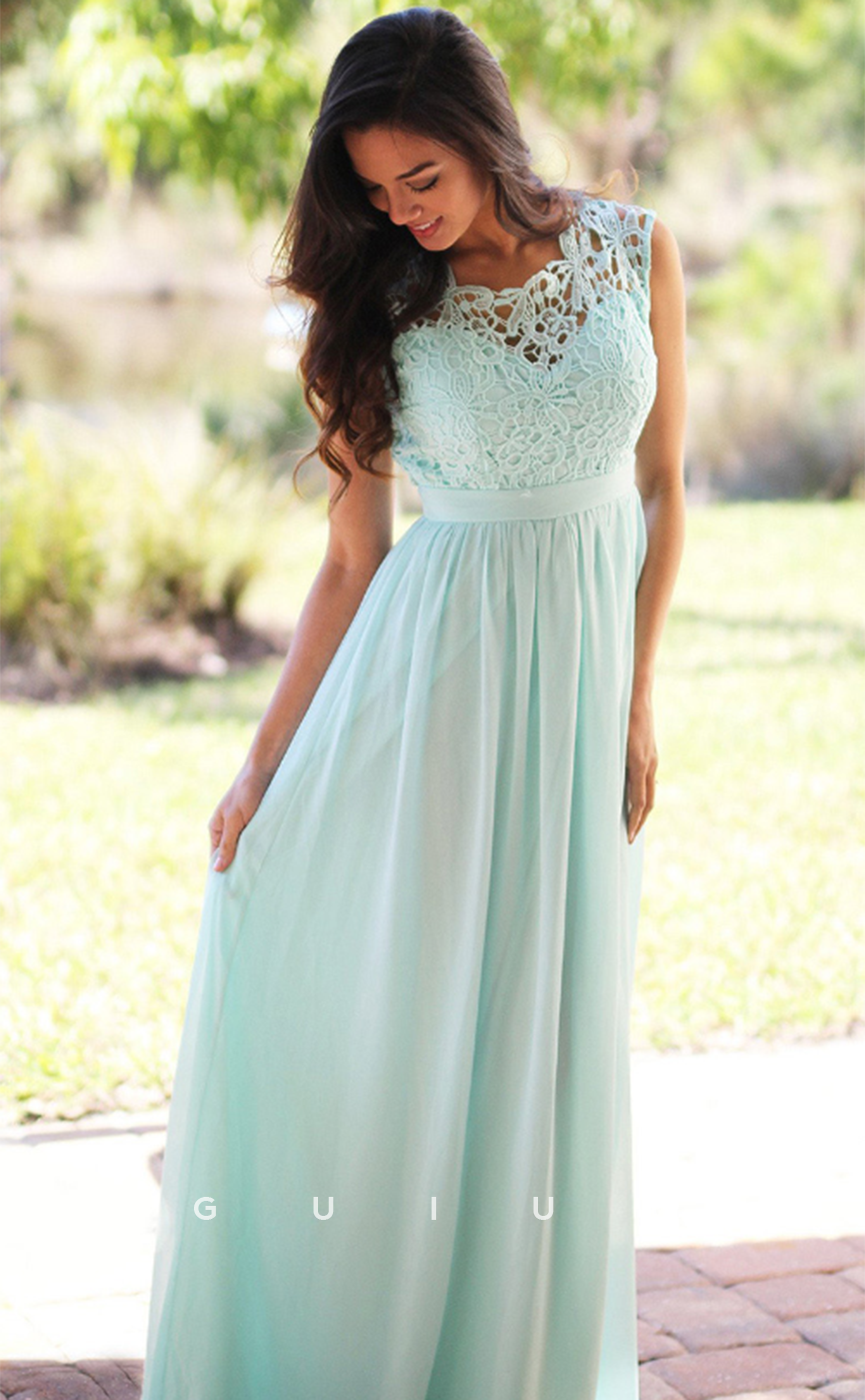 G4642 - Chic & Modern Sleeveless Appliques Back Zipper Long Prom Party Dress