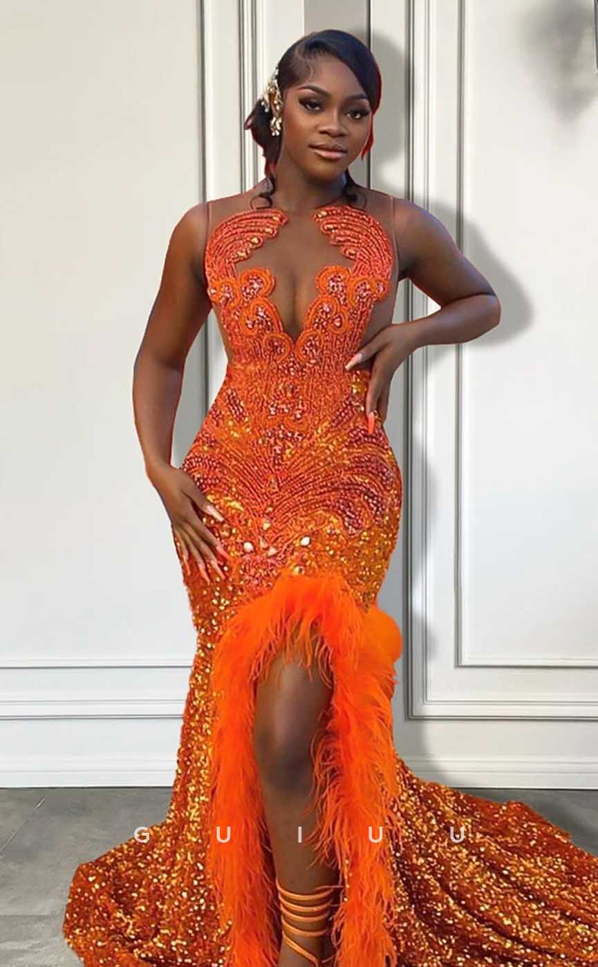 open lace back dress Sexy Orange Open Back High Low Party Dress main image 1