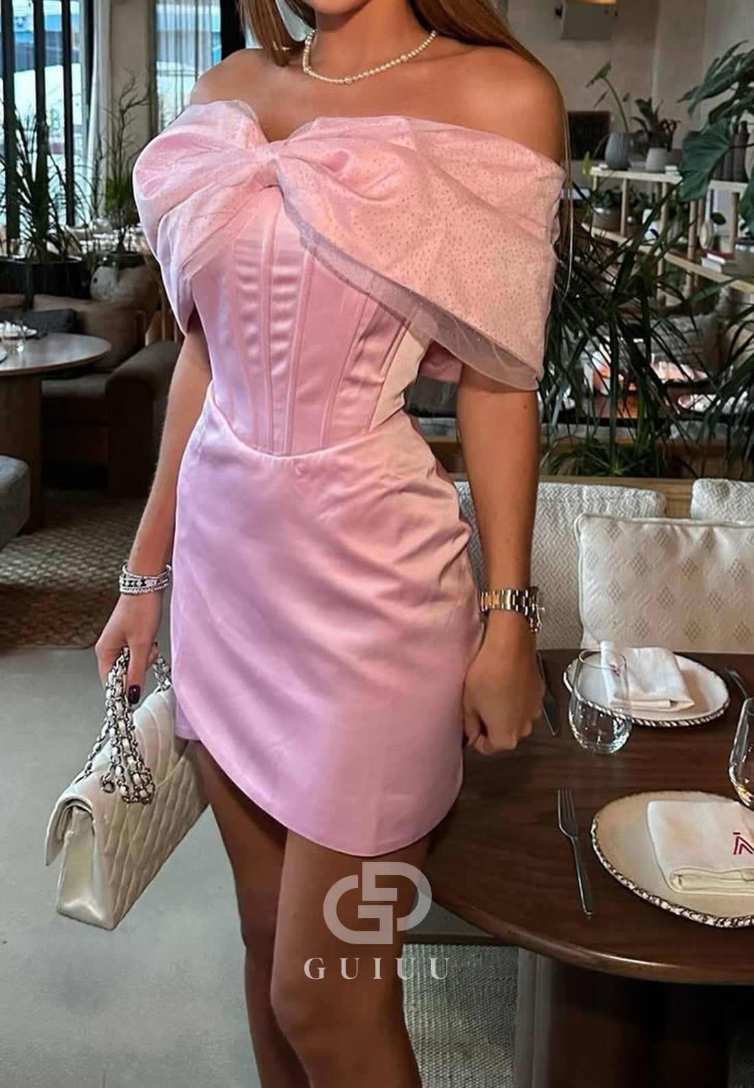 Blushing Pink Off-Shoulder Ruched Short Homecoming Dress