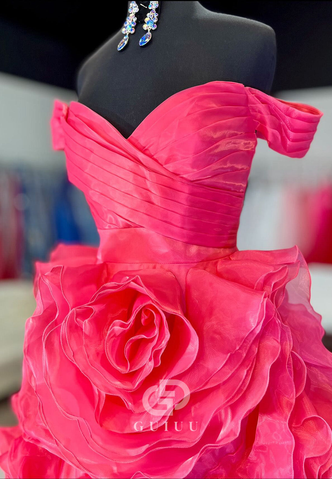 Candy Pink Sleeveless Sweetheart Ruffles A-Line Prom Dress