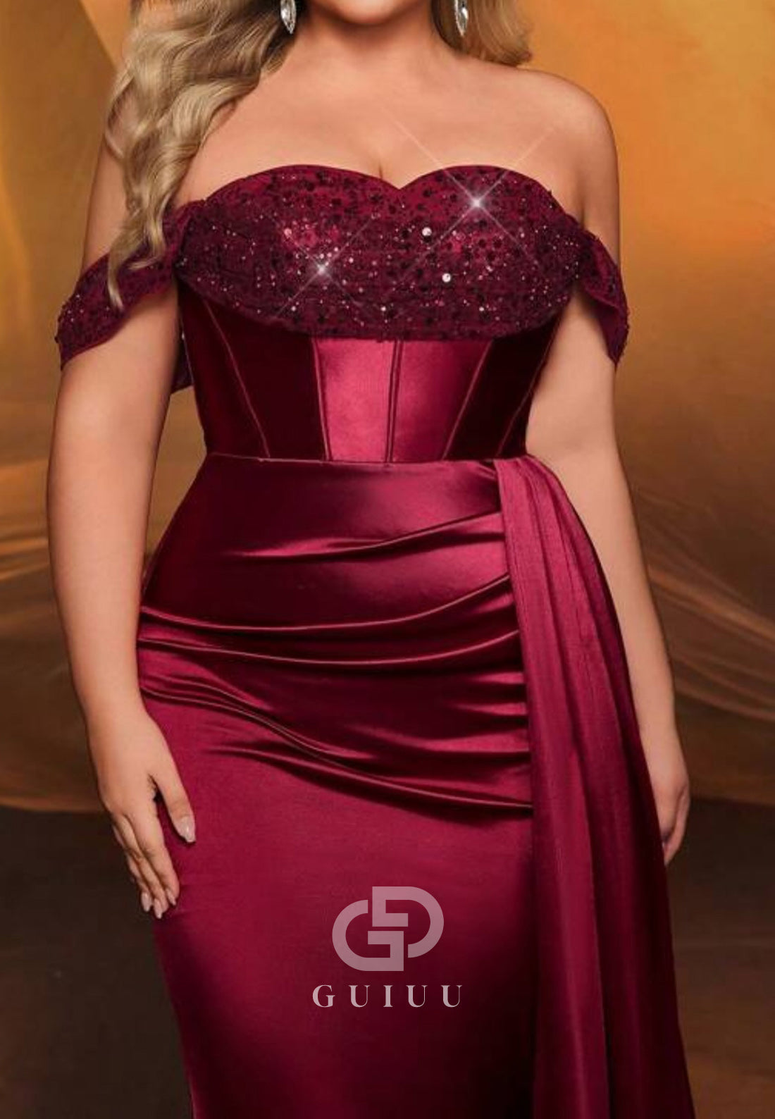 Burgundy Sleeveless Sweetheart Ruched Evening Dress