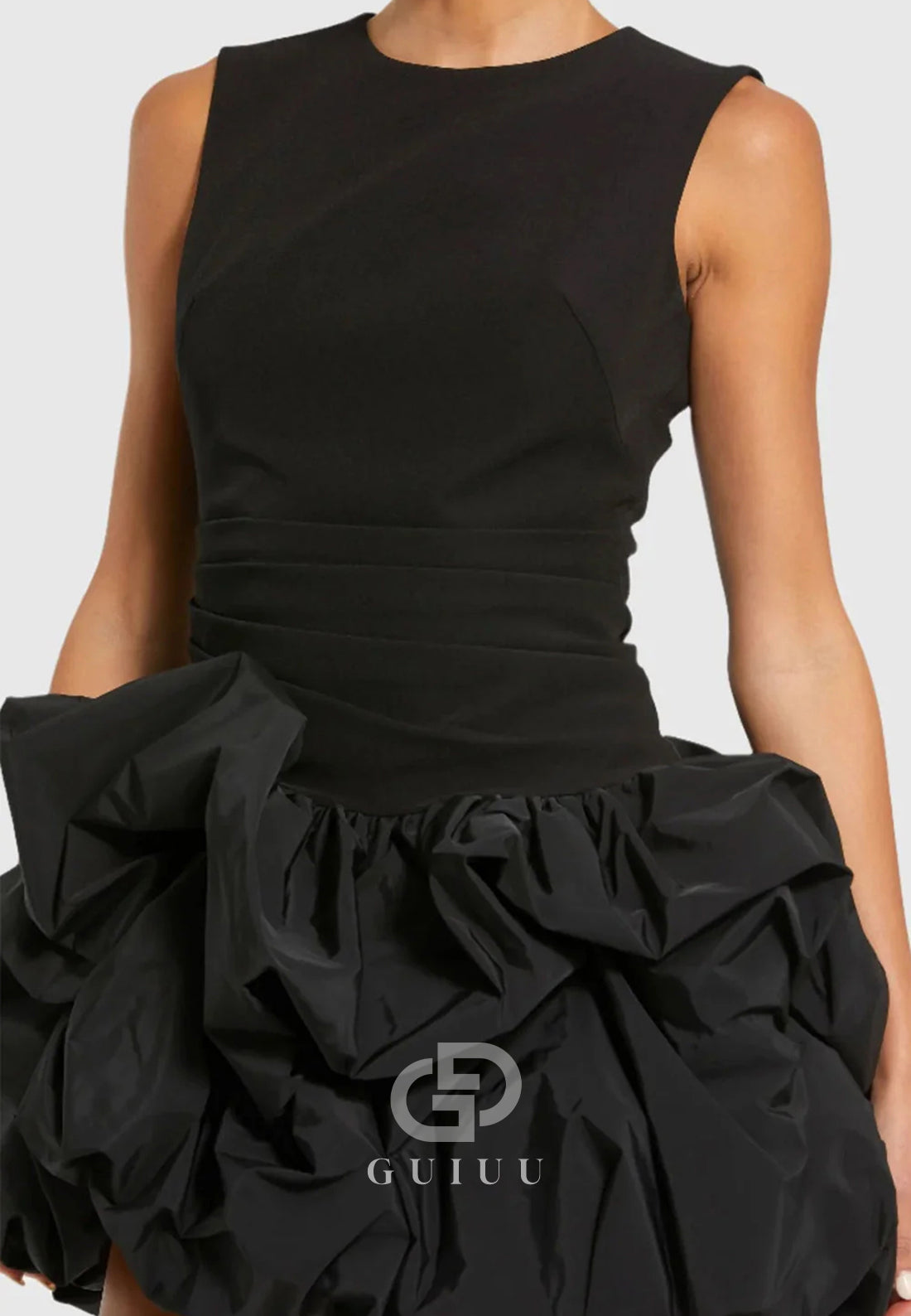 Black Scoop Sleeveless Short Appliques Homecoming Dress