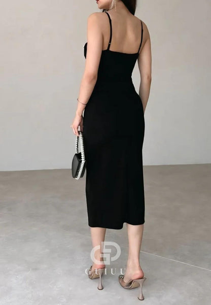 Spaghetti Straps Sweetheart Beads Short Evening Dress