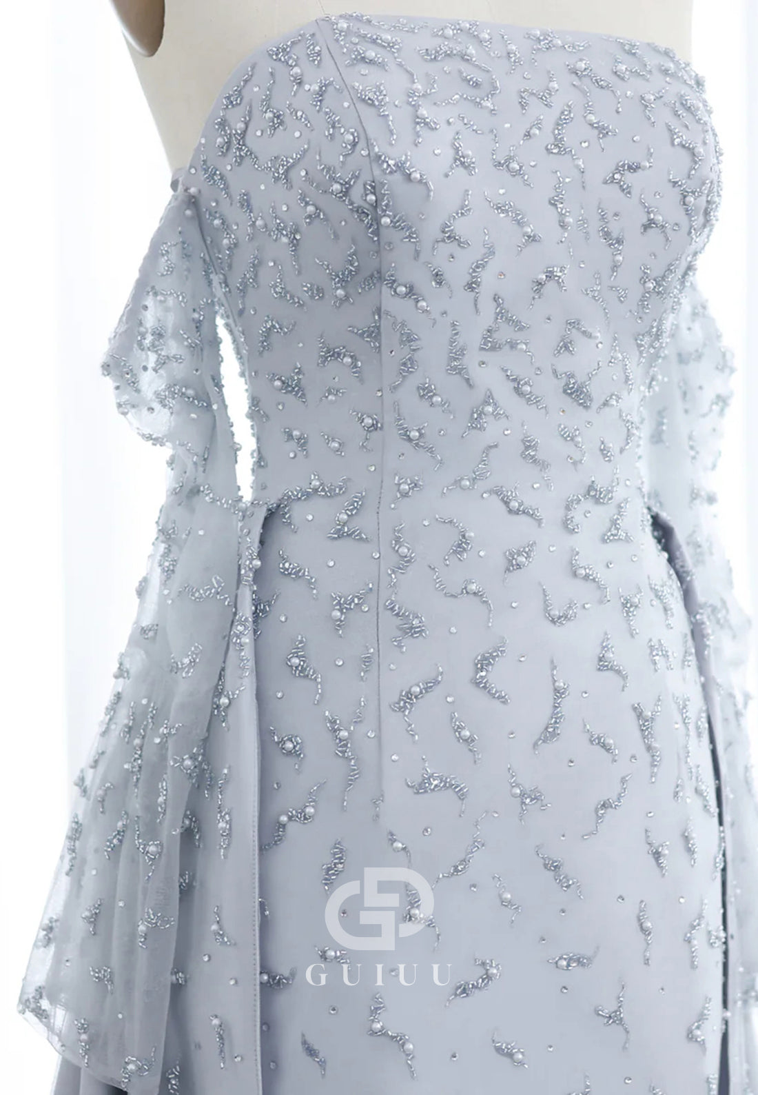 Elegant Long Sleeves Off-Shoulder Sequins Corset Evening Dress