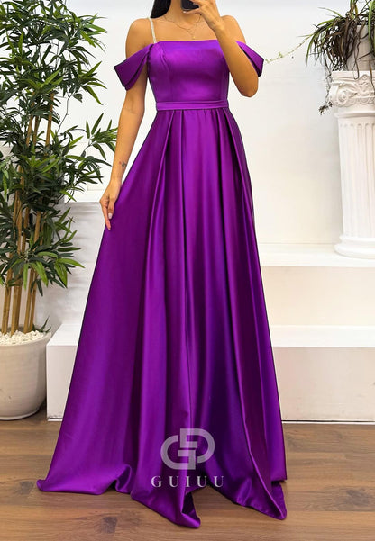 A-Line Spaghetti Straps Empire-Waist Evening Dress
