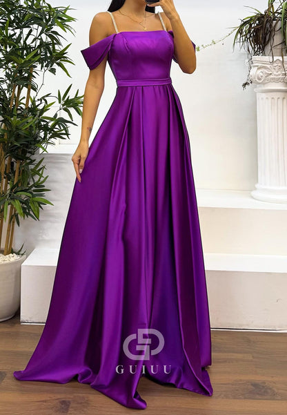 A-Line Spaghetti Straps Empire-Waist Evening Dress