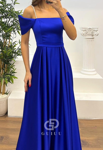 A-Line Spaghetti Straps Empire-Waist Evening Dress