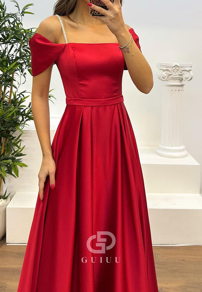 A-Line Spaghetti Straps Empire-Waist Evening Dress