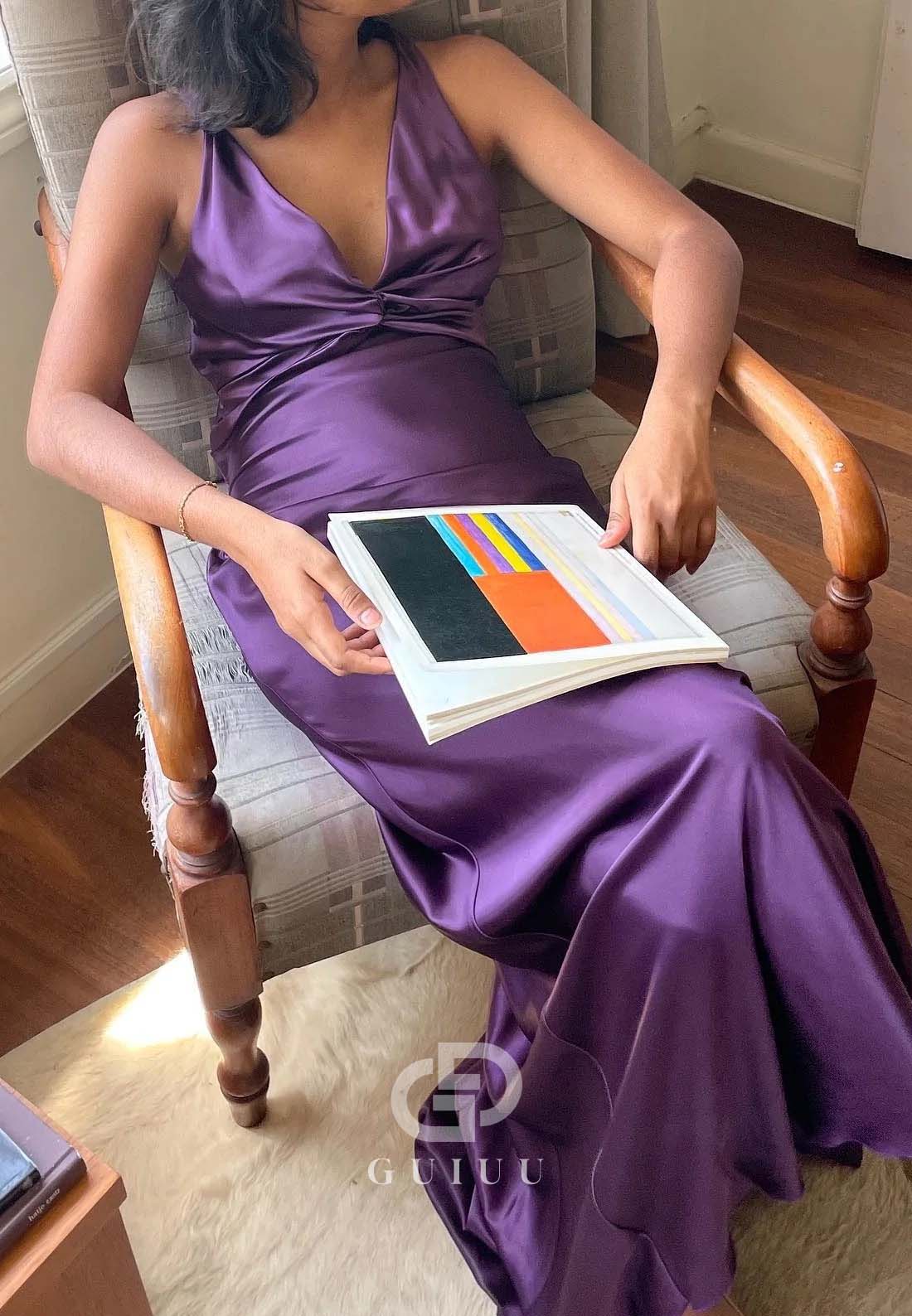 Chic Sheath Halter Neck Long Party with Backless Bowknot Party Dress