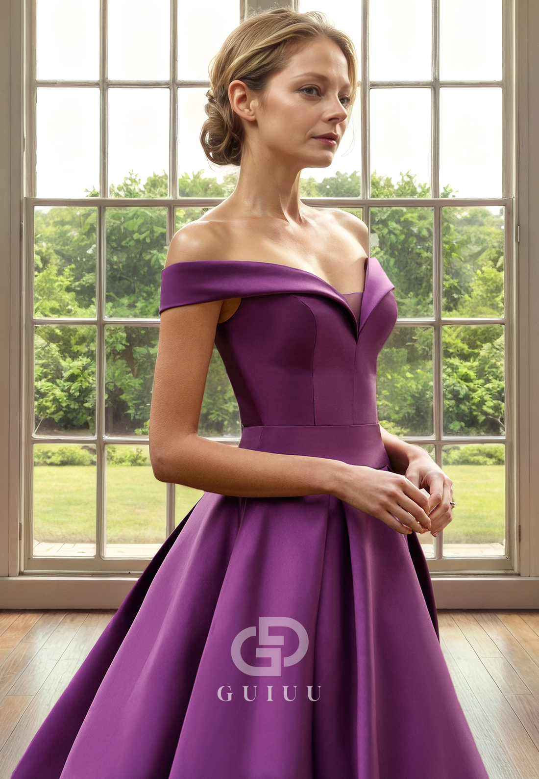 Elegant A-Line Off Shoulder Sleeveless Mother of Bride Dress