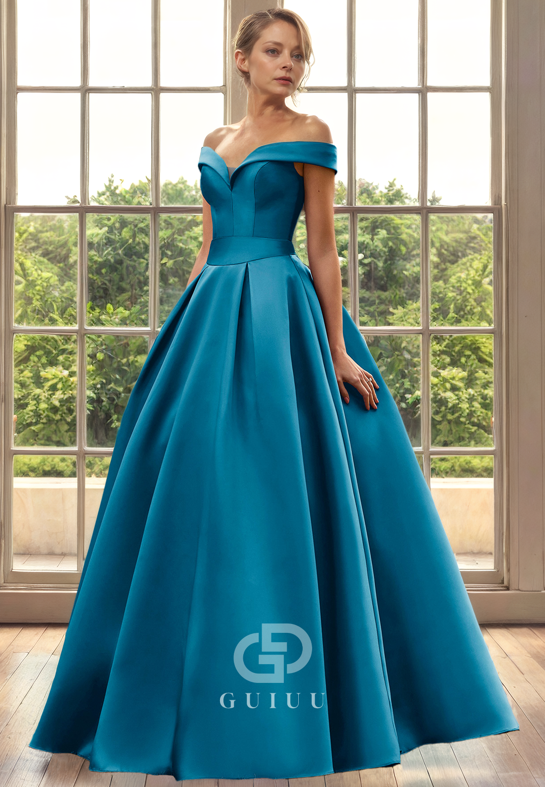 Elegant A-Line Off Shoulder Sleeveless Mother of Bride Dress