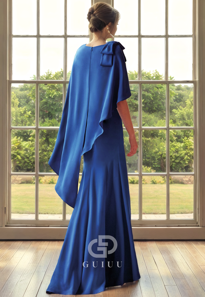 Sheath Scoop Neck Sleeveless Ruffles Back Zipper Mother of Bride Dress