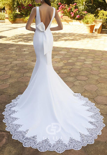 Charming Sleeveless Scoop Mermaid Wedding Dress