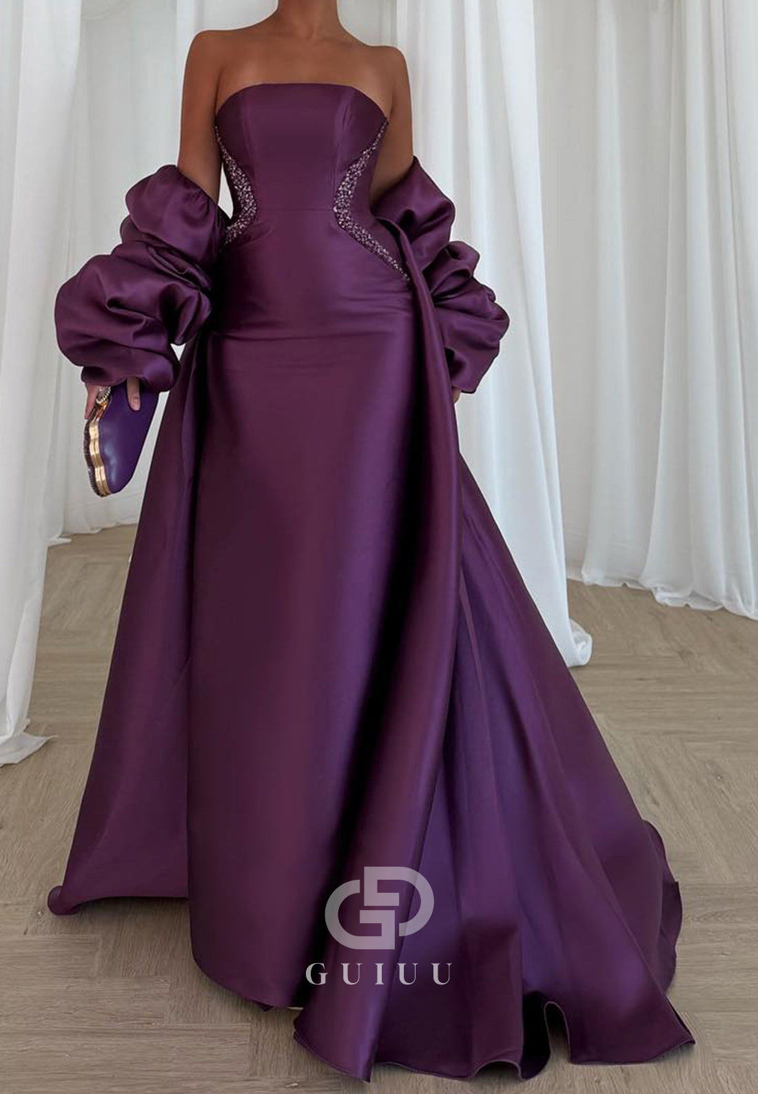 A-Line Strapless Sleeveless Corset Evening Dress