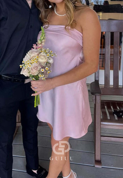 A Line Strapless Mini Homecoming Party Dress