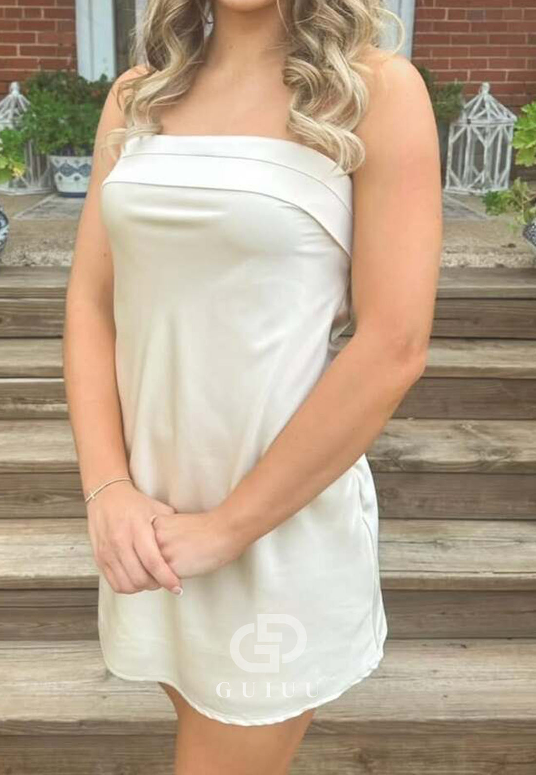 A Line Strapless Mini Homecoming Party Dress