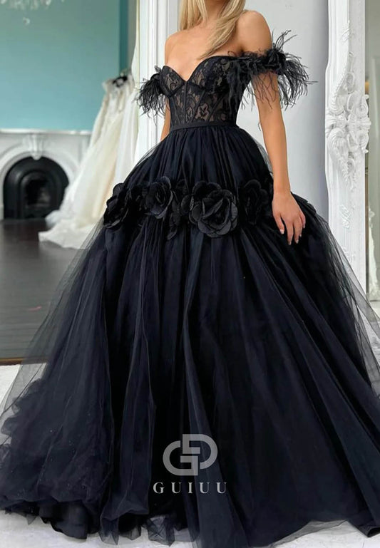 Black Sweetheart Sleeveless Empire-Waist  Prom Dress