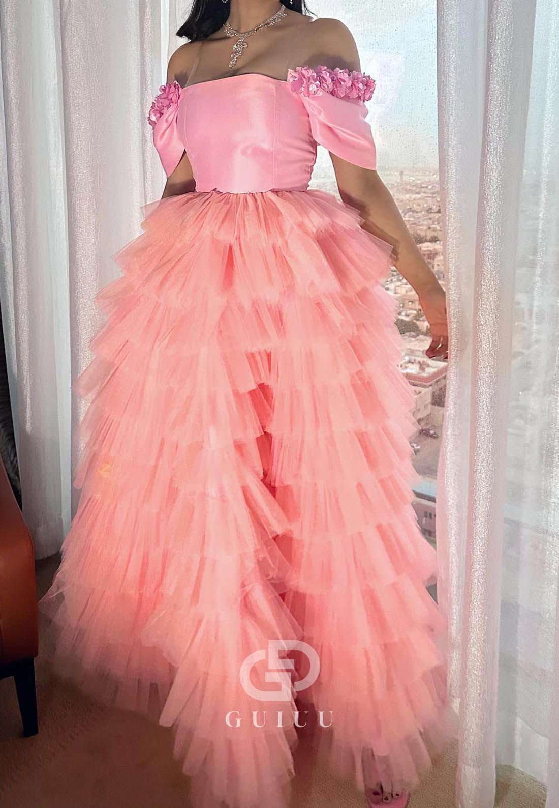 Blushing Pink Sleeveless Ruffles A-Line Prom Dress