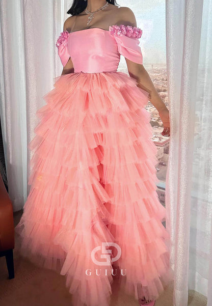 Blushing Pink Sleeveless Ruffles A-Line Prom Dress