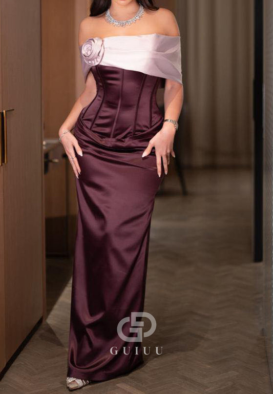 Cabernet Sleeveless Strapless Corset Evening Dress