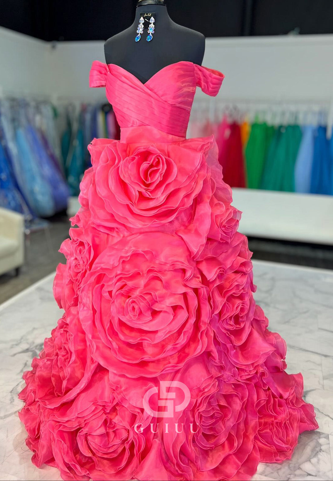 Candy Pink Sleeveless Sweetheart Ruffles A-Line Prom Dress