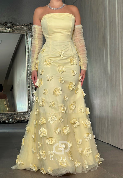 Charming A-Line Off-Shoulder Floral Appliques Evening Dress