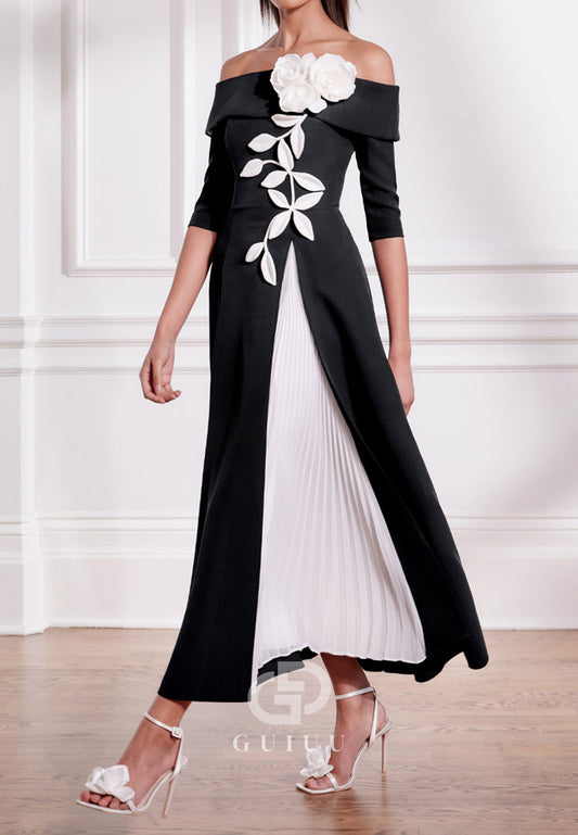 Charming Short Sleeves Scoop Floral Appliques Mother of the Bride Dress