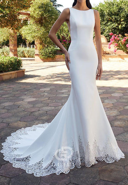 Charming Sleeveless Scoop Mermaid Wedding Dress