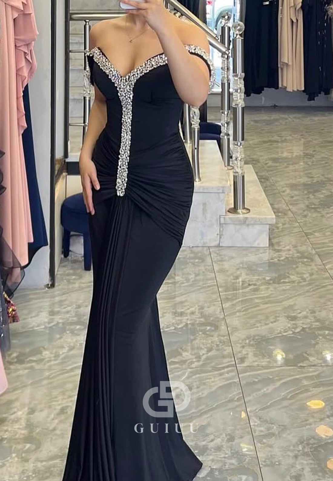 Charming Sleeveless Strapless Beads Sheath Prom Dress
