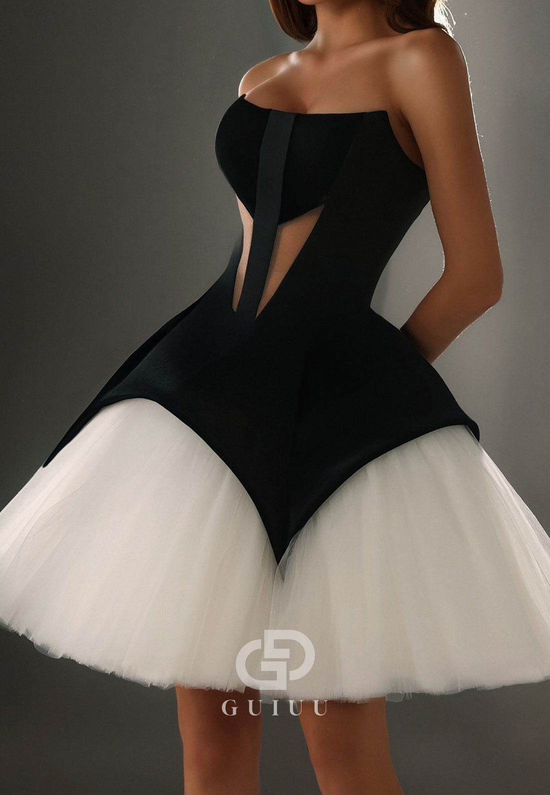 Elegant Strapless Sleeveless Corset Short Party Dress