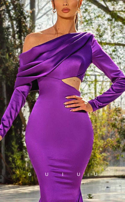 G2397 - Sexy Sheath One-Shoulder Mermaid Evening Prom Dress