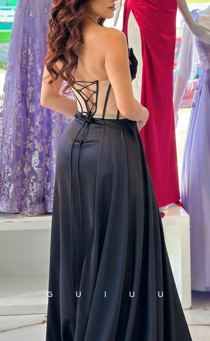 G2452 - Chic & Modern Beaded Sheer Pleats Long Evening Prom Dress