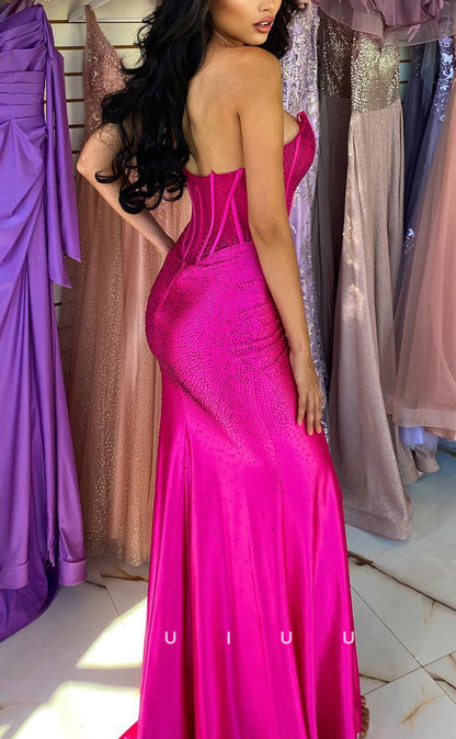 G2453 - Chic & Modern Straps Sheer Long Evening Prom Dress Wih Slit