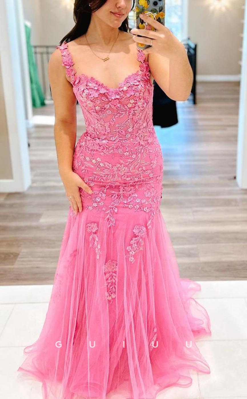G3707 - Chic & Modern Sheath Sweetheart Appliqued and Beaded Long Evening Party Gown Prom Dress