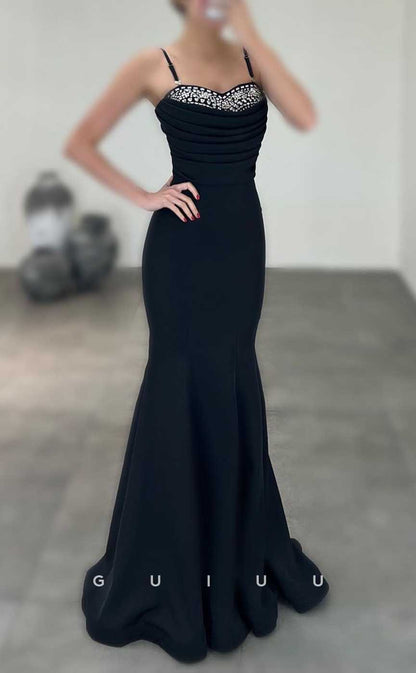G3997 - Sexy & Hot Trumpet Sweetheart Straps Beaded and Draped Evening Party Prom Dress