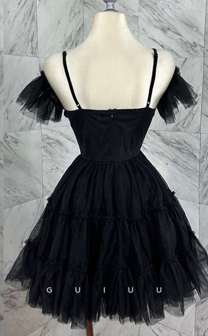 GH517 - Fashion Off-Shoulder Spaghetti Straps Lace Cocktail Dress Sweetheart Open Back Homecoing Dress