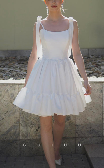 GH584 - Chic & Modern A Line Bateau Sweetheart Satins Homecoming Dress With Bowknots