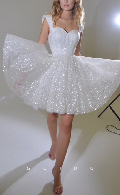 GH593 - Sexy & Hot Sparkle Off-Shoulder Sweetheart Ball Gown Simple Homecoming Dress