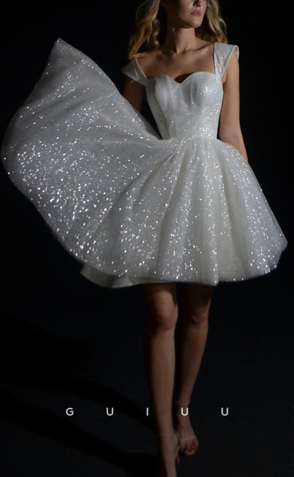 GH593 - Sexy & Hot Sparkle Off-Shoulder Sweetheart Ball Gown Simple Homecoming Dress