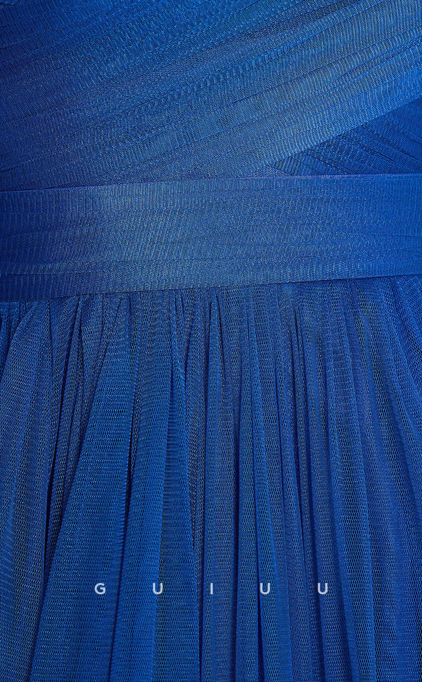 GH602 - Elegant & Luxurious TulleSweetheart Floral  One-Shoulder Lace-Up Homecoming Dress