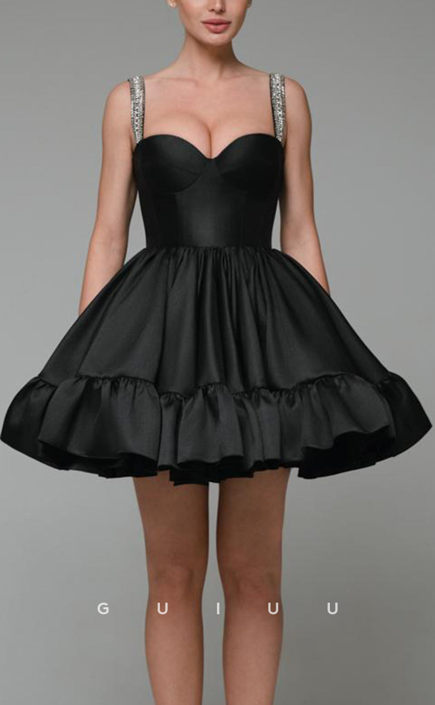 GH624 - Sexy/Hot Sweetheart Beaded Straps Ball Gown Homecoming Dress With Lace-Up