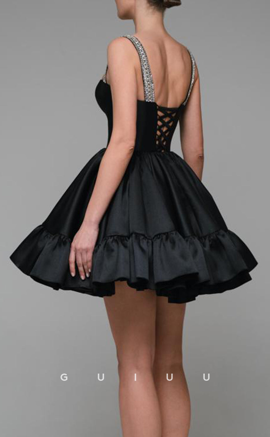 GH624 - Sexy/Hot Sweetheart Beaded Straps Ball Gown Homecoming Dress With Lace-Up