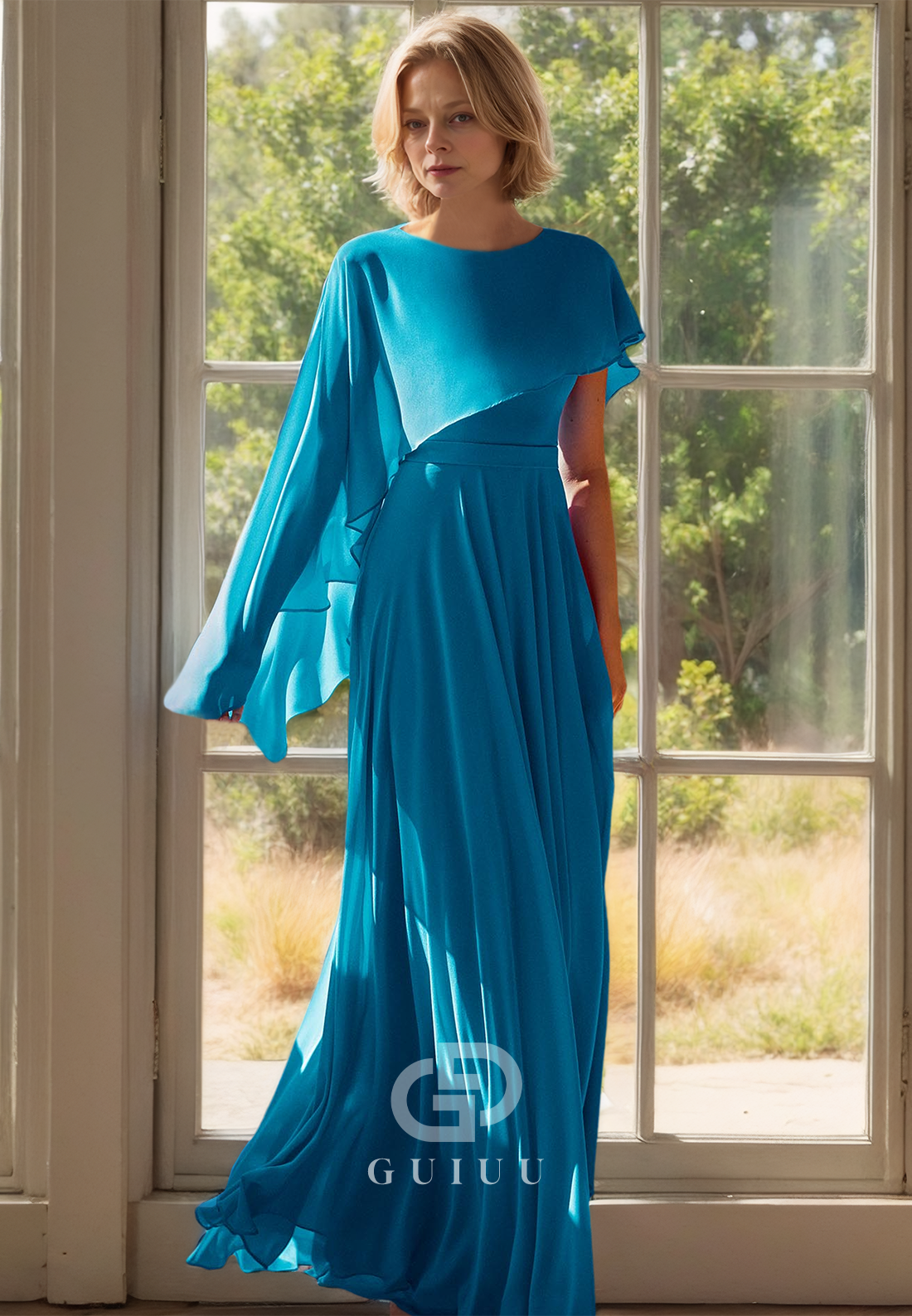 Simple A-Line Sleeveless Scoop Empire-Waist Mother of the Bride Dress