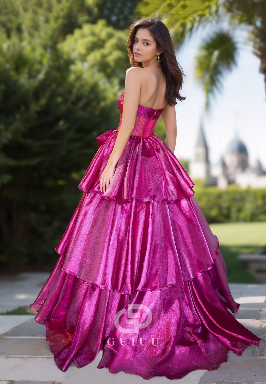 Velvet A-Line Sleeveless Strapless Prom Dress with Ruffles Corset Evening Party Dress