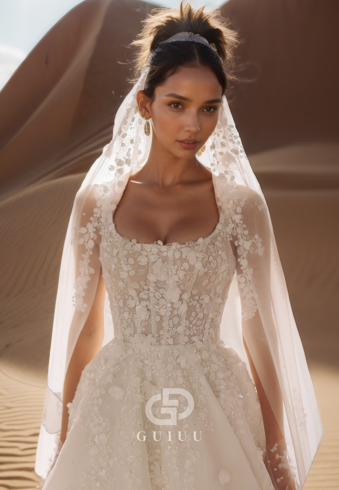 Charming Spaghetti Straps Scoop Sequins Empire-Waist Lace Wedding Dress